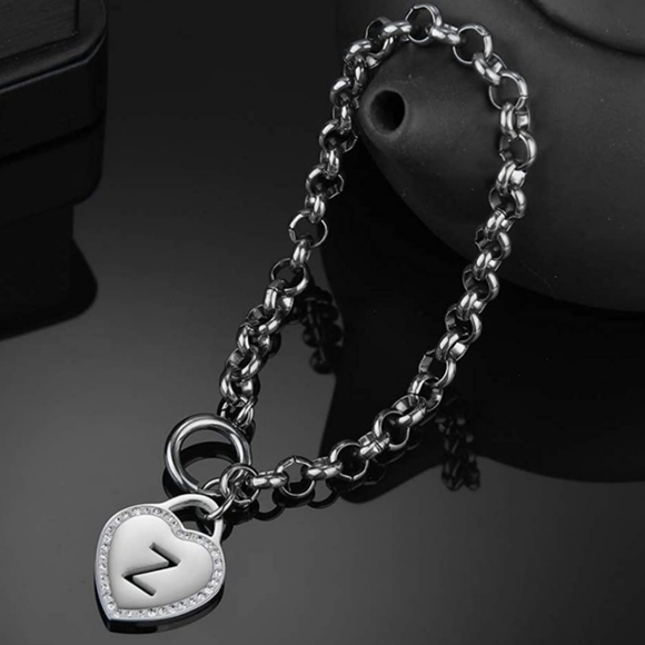 Stainless Steel initial letter bracelet or anklet. ALL LETTERS AVAILABLE - Picture 2 of 4